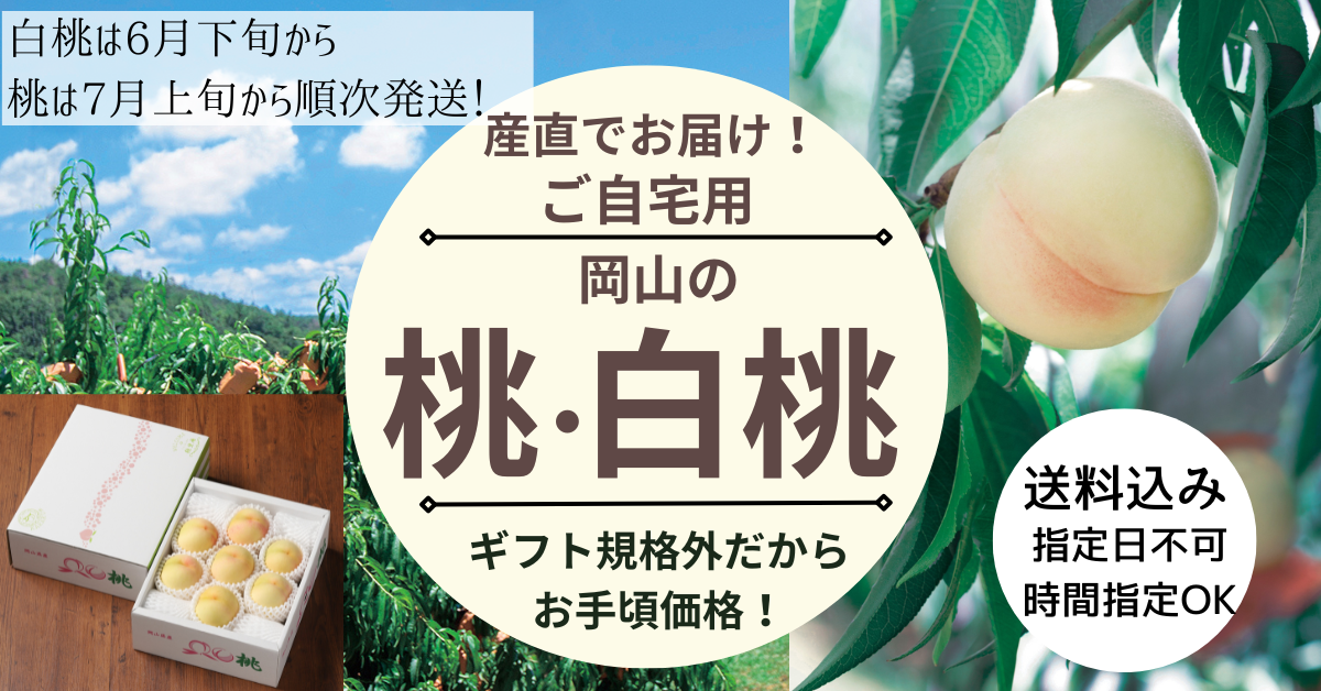 ご自宅用岡山の桃・白桃